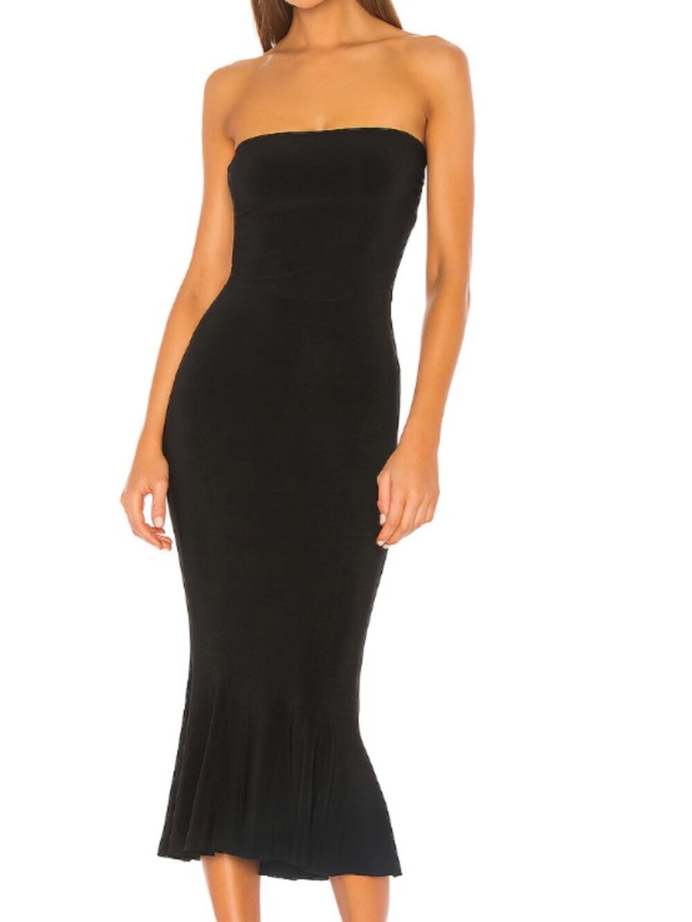 Norma Kamali Strapless Fishtail Dress Black Size Small